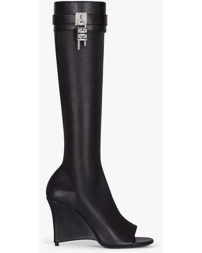 Givenchy Shark Lock Stiletto Sandal Boots - Black