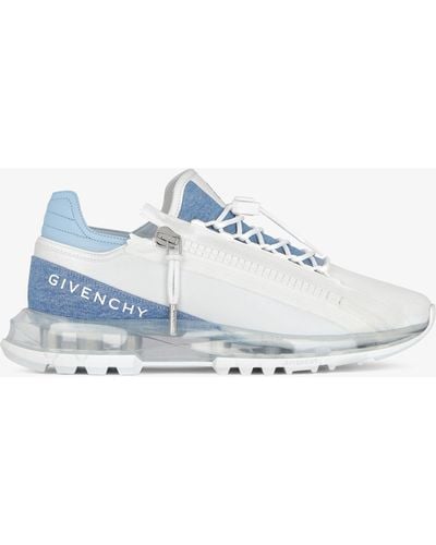 Givenchy Spectre Runner Sneakers In Synthetic Leather And Denim - White