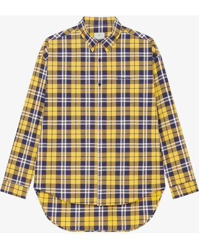Givenchy Oversized Asymmetrical Checked Shirt - Yellow