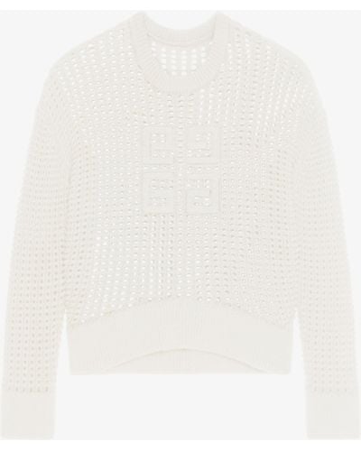 Givenchy 4g Sweater In Wool And Cashmere - White