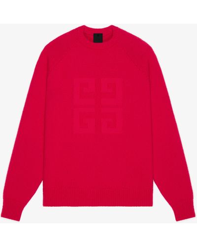 Givenchy Pullover 4G in cachemire bouclé e seta - Rosso