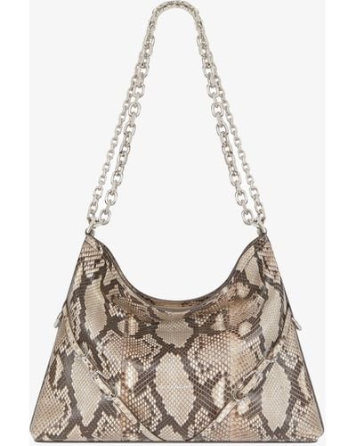 Givenchy Medium Voyou Chain Bag In Python - White