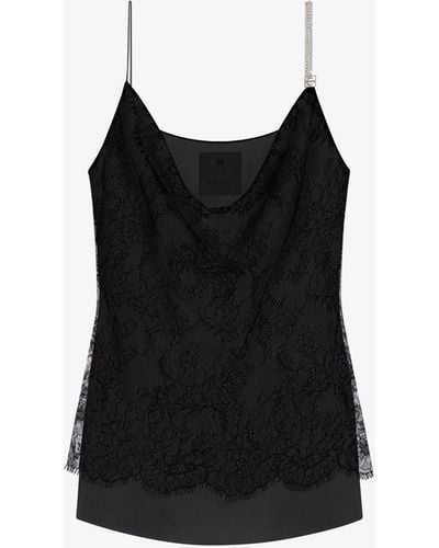 Givenchy Top en dentelle avec détail chaîne - Noir