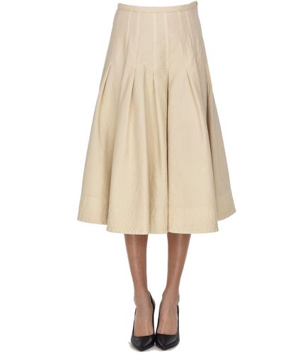 Barena Cotton Midi Skirt - Natural
