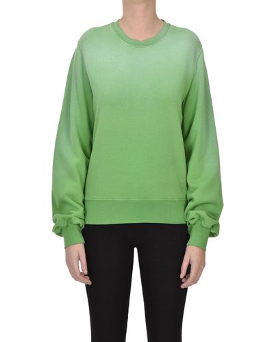 Haikure Gradient Effect Cotton Sweathshirt - Green