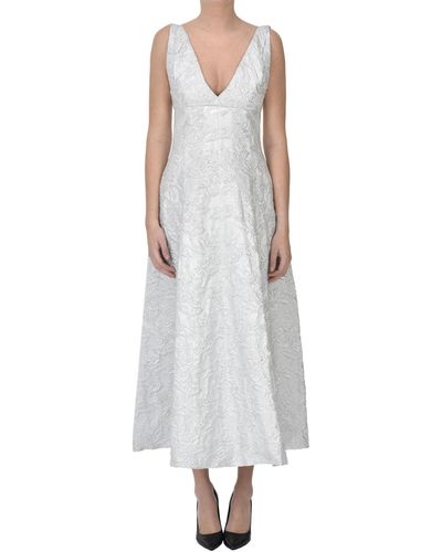 Philosophy Di Lorenzo Serafini Brocade Fabric Dress - White