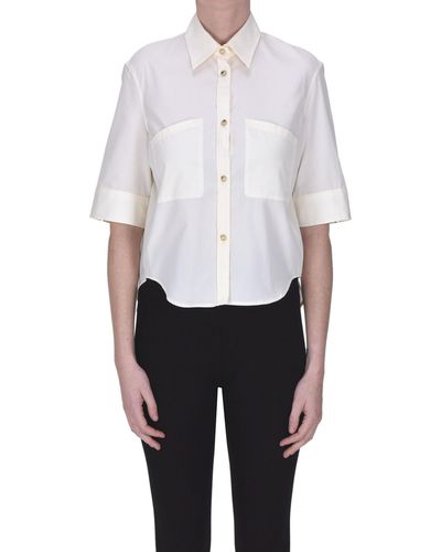 Fay Cropped Cotton Shirt - White
