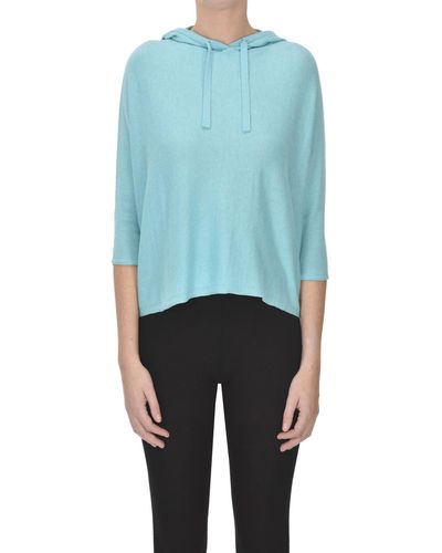 Be You Cropped Hooded Pullover - Blue