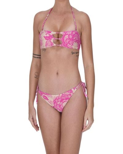 Miss Bikini Bikini a fascia stampato - Rosa
