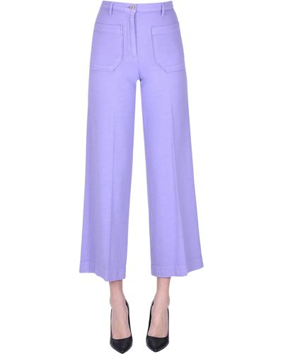 Sessun Cropped Wide Leg Pants - Purple