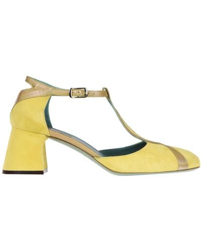 Paola D'arcano Suede And Leather Pumps - Yellow