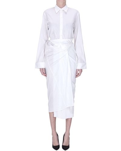 Malloni Wrap Shirt Dress - White