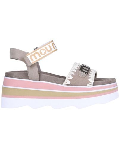 Mou Wedge Sandals - Pink