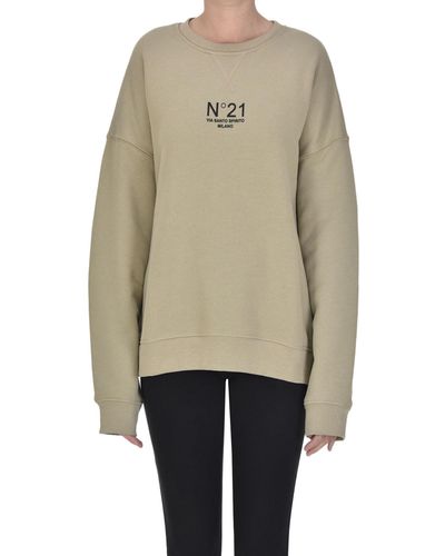 N°21 Oversized Designer Logo Sweatshirt - Natural