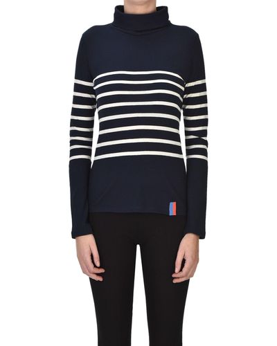 Kule Striped Turtleneck T-shirt - Blue