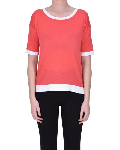 Anneclaire Contrasting Trims Pullover - Red