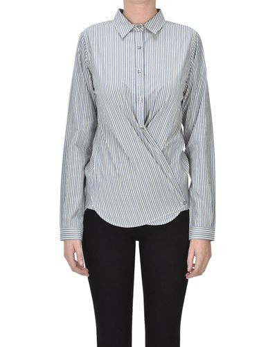 Pomandère Striped Cotton Shirt - Gray