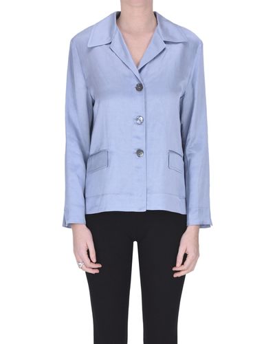 Seventy Viscose And Linen Blazer - Blue