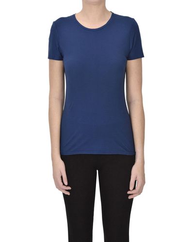 Scaglione T-shirt slim in cotone - Blu