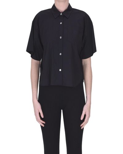 MICHAEL Michael Kors Cropped Cotton Shirt - Black