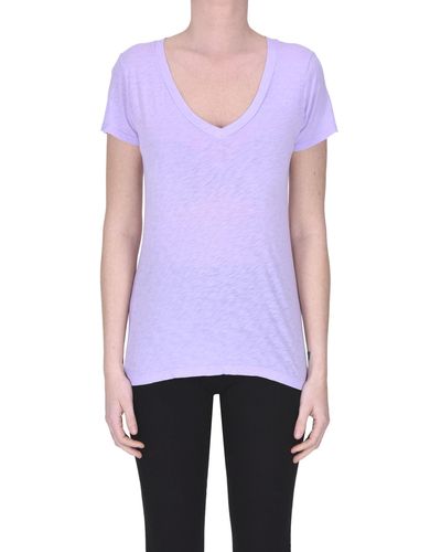 Velvet T-shirt in cotone - Viola
