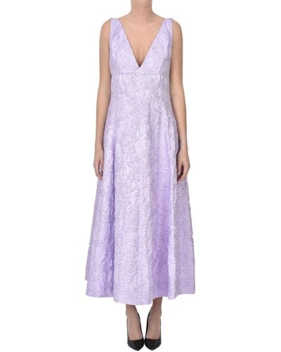 Philosophy Di Lorenzo Serafini Brocade Fabric Midi Dress - Purple