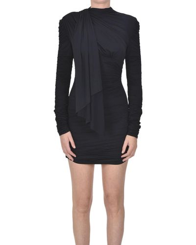 Elisabetta Franchi Draped Jersey Dress - Black