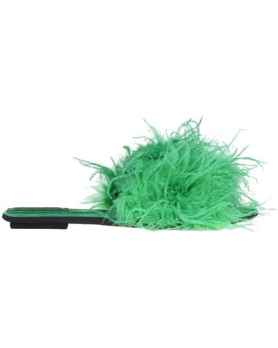 Jeffrey Campbell Feathers Slides - Green
