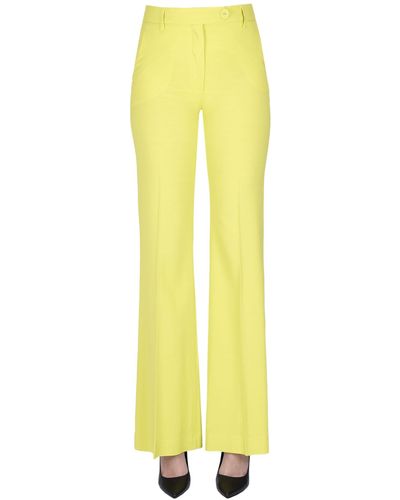 True Royal Viscose Piquet Pants - Yellow