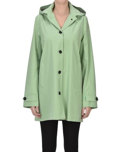 Save The Duck Techno Fabric Raincoat - Green