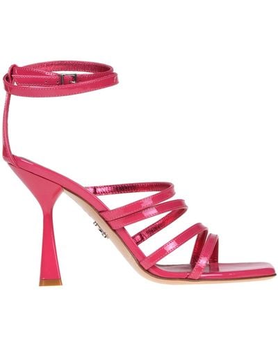 Sergio Levantesi Tally Patent Leather Sandals - Red