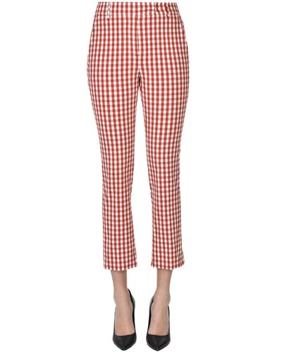 Slowear Pantaloni stampa Vichy - Rosso