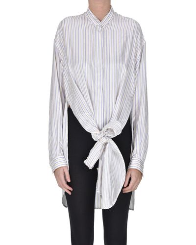 The Seafarer Striped Silk Shirt - White