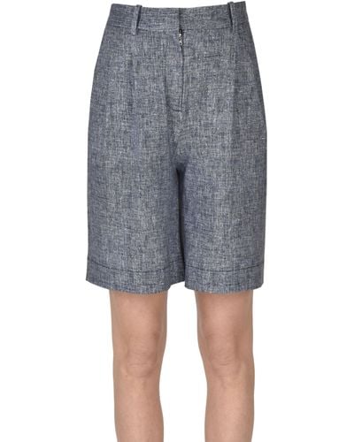Circolo 1901 Denim Effect Jersey Shorts - Gray