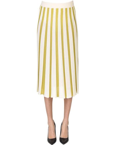 Drumohr Striped Knit Skirt - Yellow