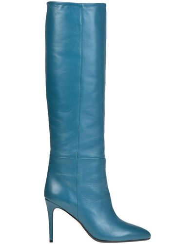Anna F. Nappa Leather High Leg Boots - Blue