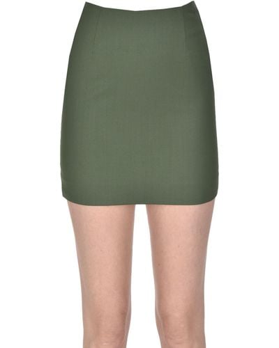 Veronica Beard Wool Mini Skirt - Green