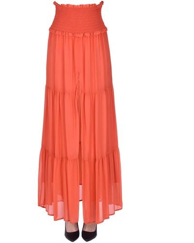 Dondup Long Skirt With Slit - Red
