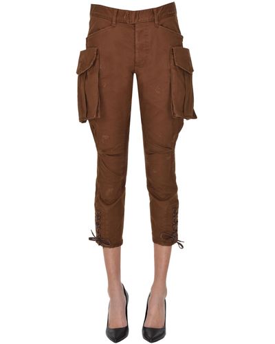 DSquared² Cropped Cargo Style Pants - Brown