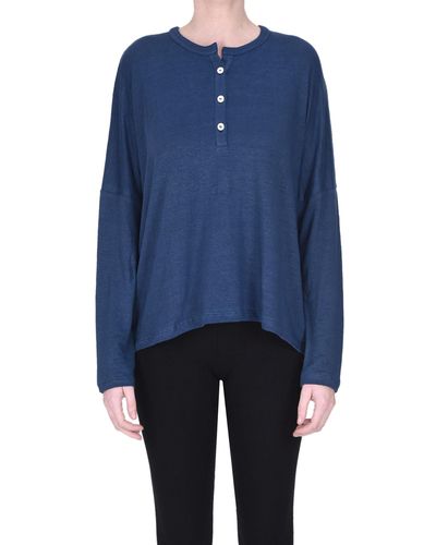 Scaglione T-shirt serafino oversize - Blu