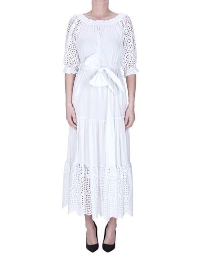D.exterior Sangallo Lace Inserts Dress - White