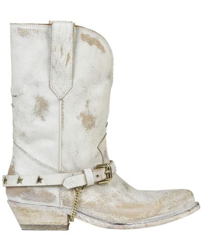 Golden Goose Stivali texani Wish Star low - Bianco