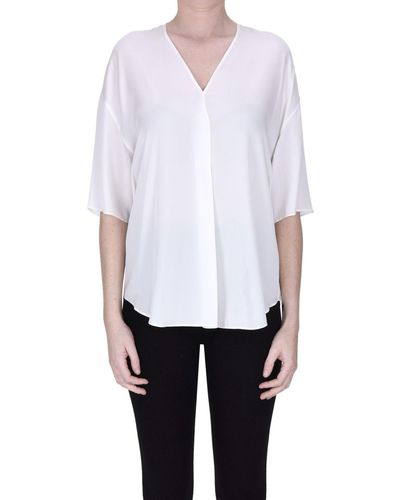 Vince Blusa in seta - Bianco