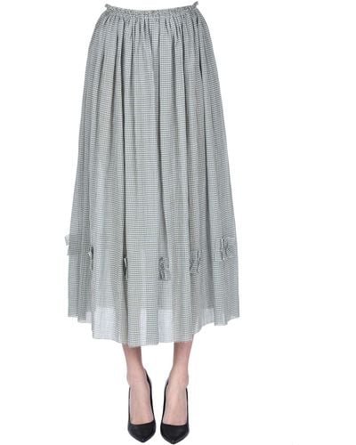 Balia 8.22 Micro Vichy Print Skirt - Gray