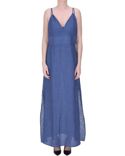 Barba Napoli Linen Dress - Blue