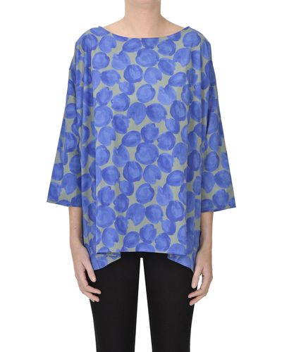 ROSSO35 Printed Blouse - Blue