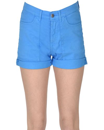 CIGALA'S Linen And Cotton Shorts - Blue