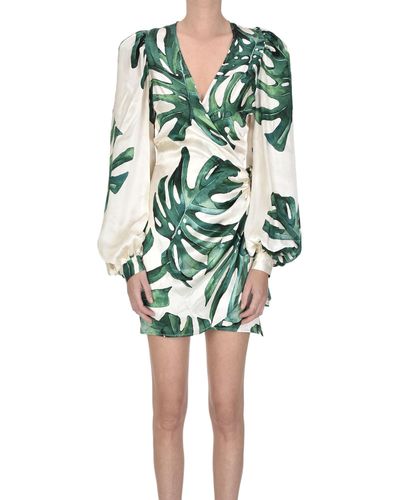 Raquel Diniz Jungle Print Wrap Dress - Green
