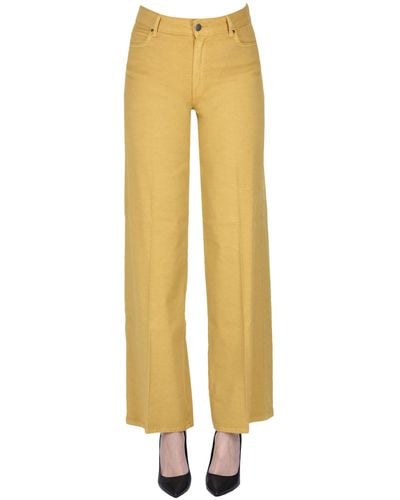 CIGALA'S Linen-blend Jeans - Yellow