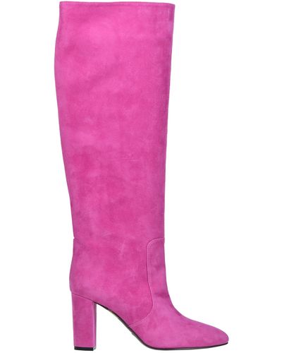 Via Roma 15 Suede High Leg Boots - Pink